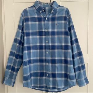 Vineyard Vines boy’s plaid button down shirt, size large